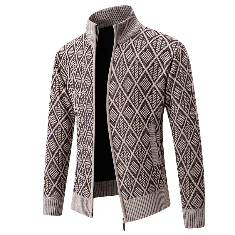 Men's cardigan with textured design and high collar Lisslune