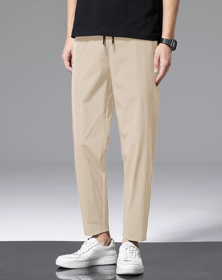 Men's Stylish Airy Leisure Pants with Elastic Waist and Practical Pockets Lisslune