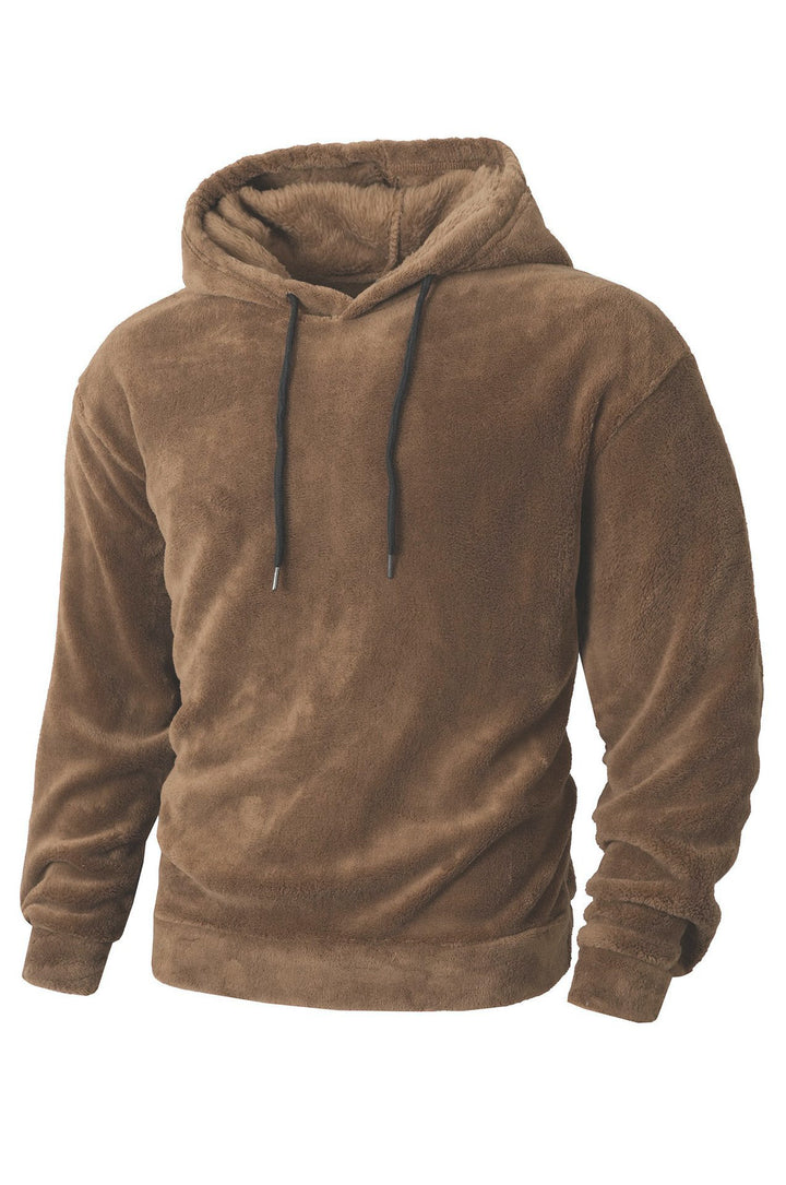 Men's Cozy Fleece Hoodie with Drawstring Lisslune