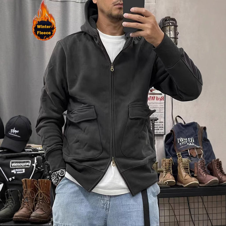 Men's warm fleece jacket with practical pockets and modern cut Lisslune