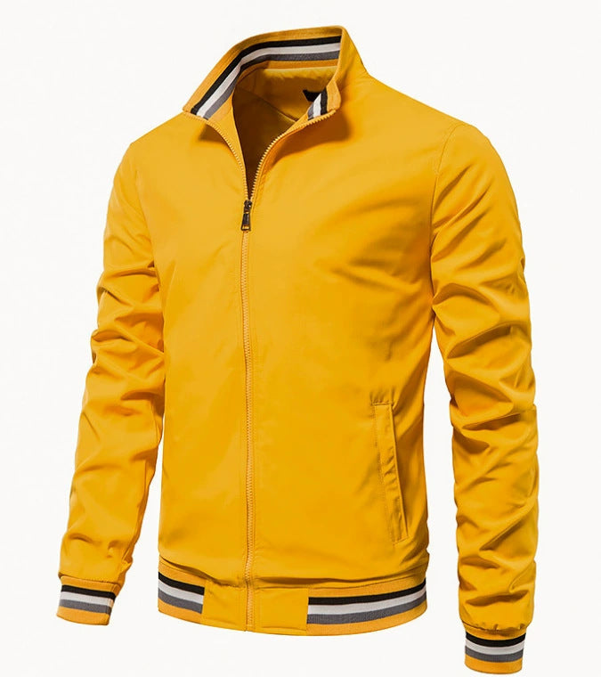 Men's fashion bomber jacket with elastic cuffs Lisslune