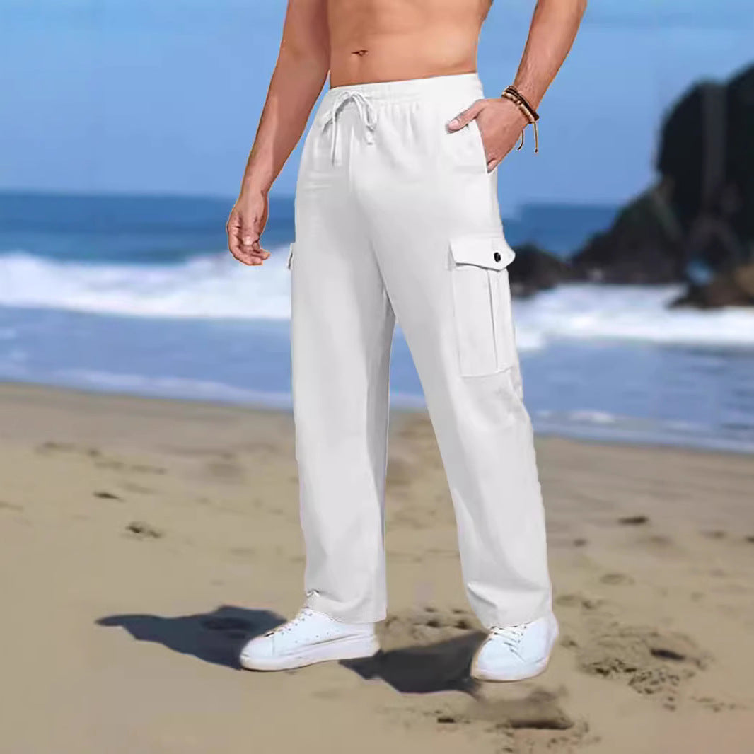 Men's cargo pants with versatile pockets and elastic waistband Lisslune