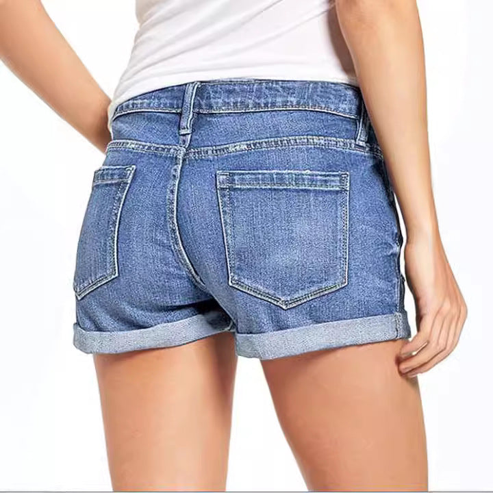 Women's Destroyed Denim Shorts in Casual Leisure Style Lisslune