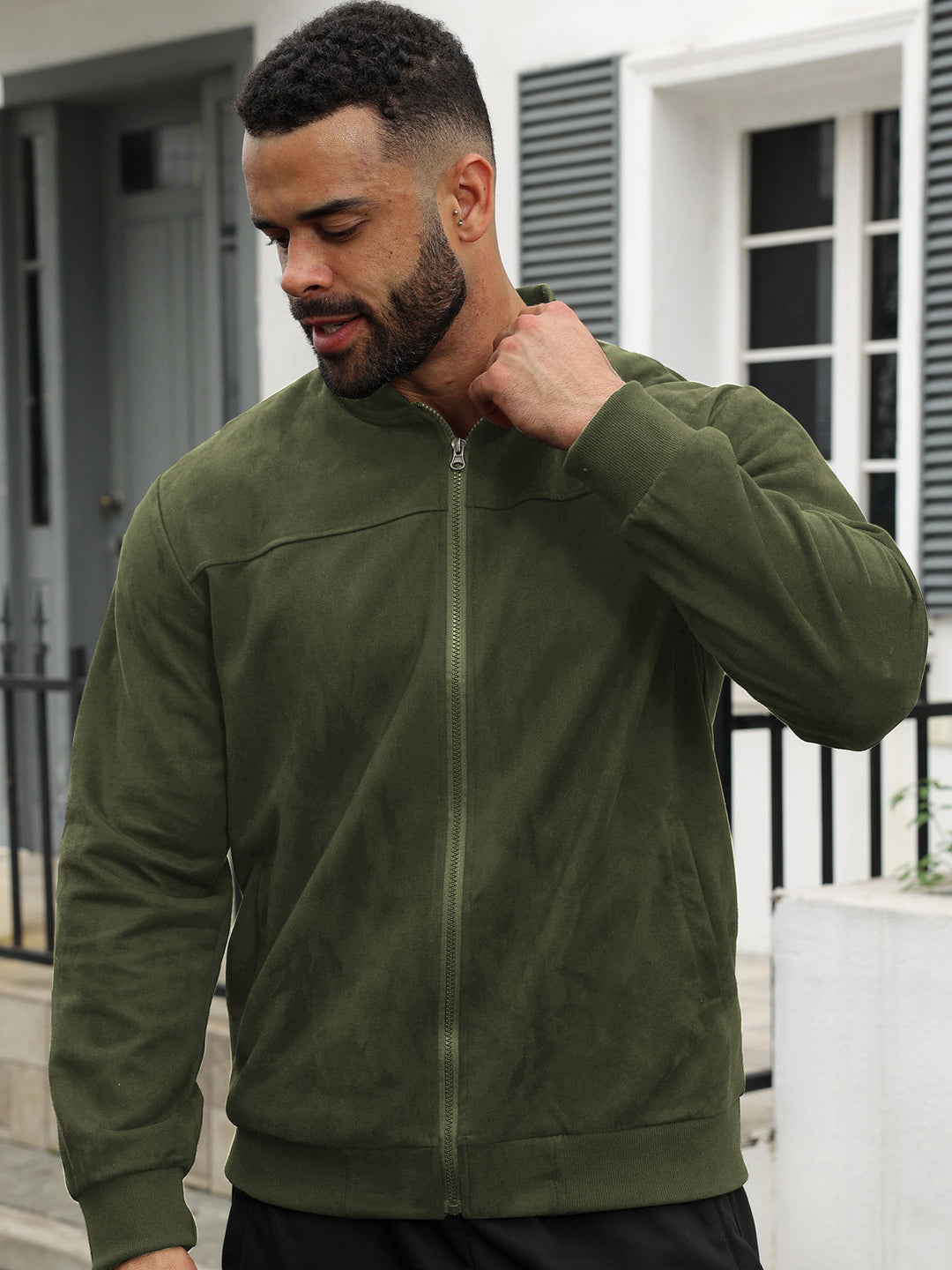 Men's casual sweat jacket in sporty design with practical pockets Lisslune