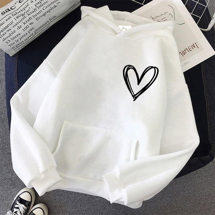 Women's hooded sweatshirt with lovely heart motif Lisslune