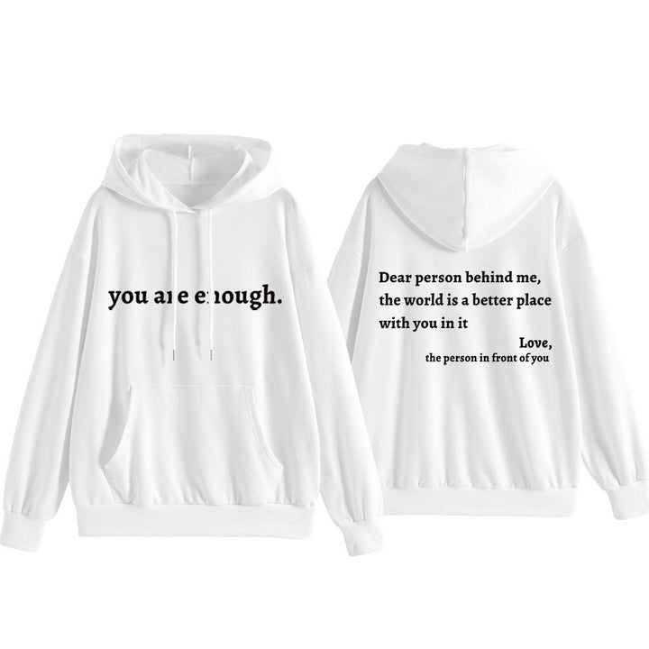 Women's hooded sweatshirt with motivational lettering and comfortable fit Lisslune