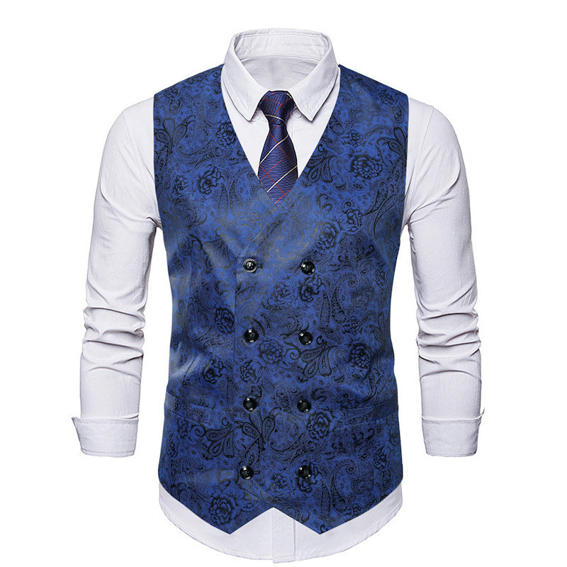 Men's elegant double-button sequined vest Lisslune
