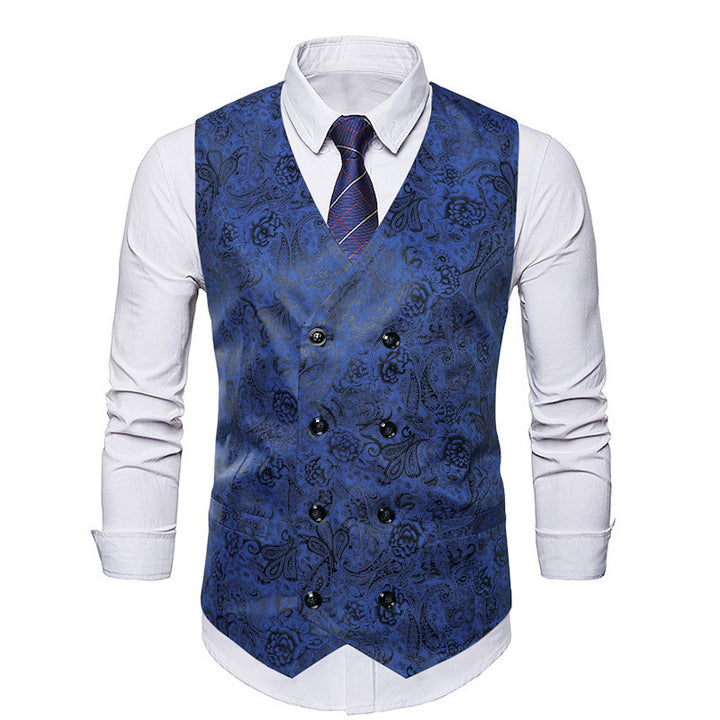 Men's elegant double-button sequined vest Lisslune