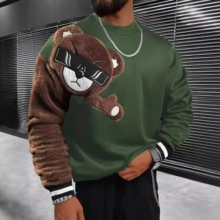 Men's Sweatshirt with Cozy Bear Motif Lisslune