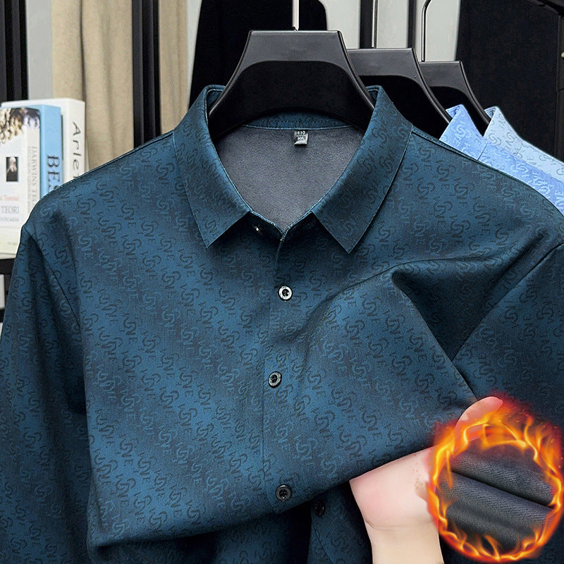 Men's cotton shirt with modern lettering Lisslune