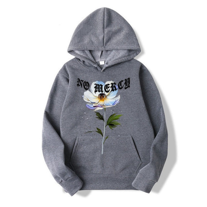 Women's hoodie with floral print and prominent lettering Lisslune
