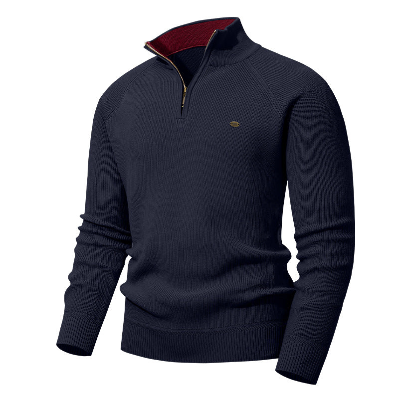 Men's Sweater with Short Zipper Lisslune