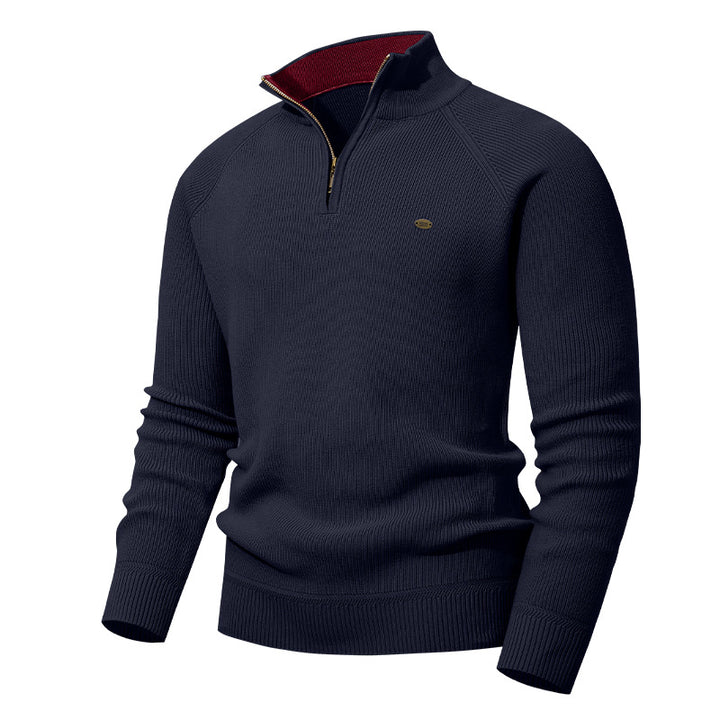 Men's Sweater with Short Zipper Lisslune