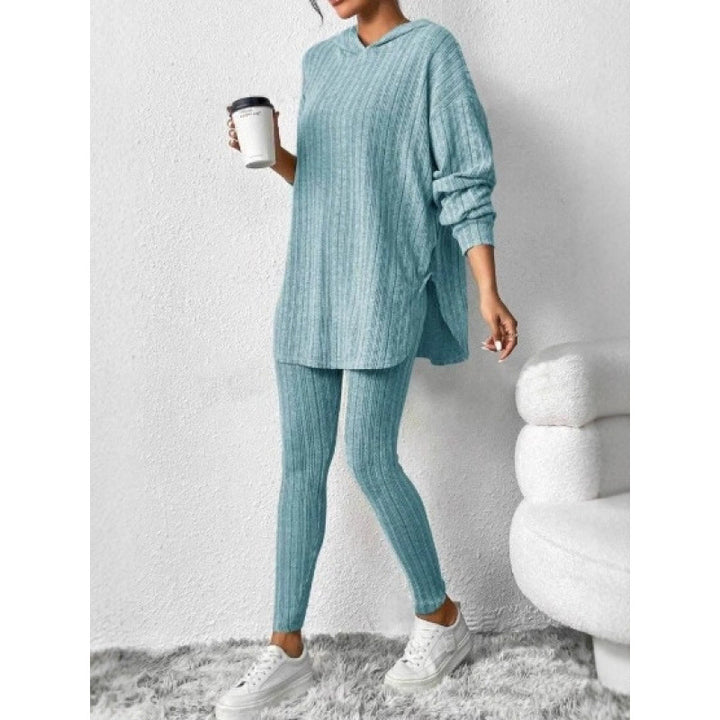 Damen Bequemes Lounge-Set mit Kapuze und schmalen Hosen Lisslune
