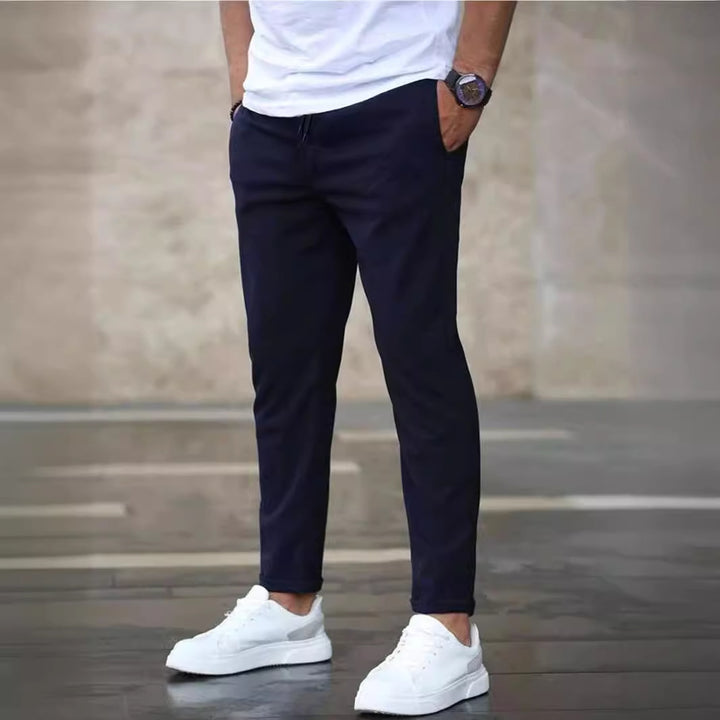 Men's Casual Chino Pants with Elastic Waistband Lisslune