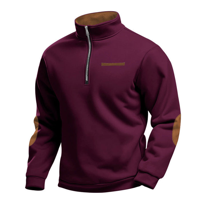 Men's High-Quality Sweatshirt with Stand-Up Collar and Zipper Lisslune