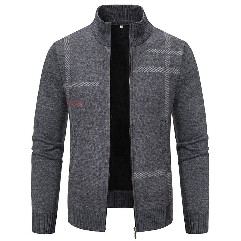 Men's cardigan with graphic patterns and high collar Lisslune