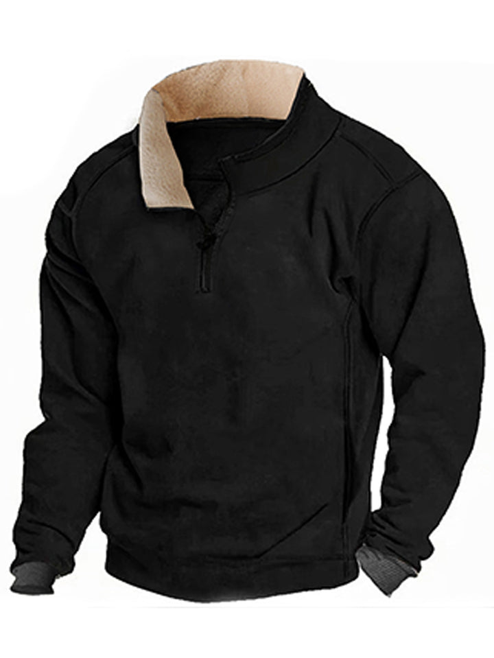 Men's fleece sweatshirt with stand-up collar Lisslune