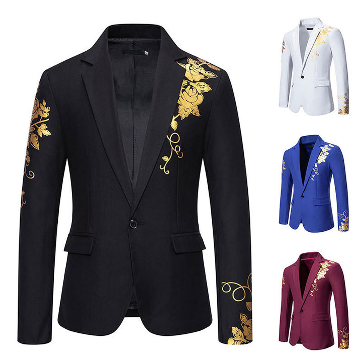 Men's elegant blazer with floral gold pattern Lisslune