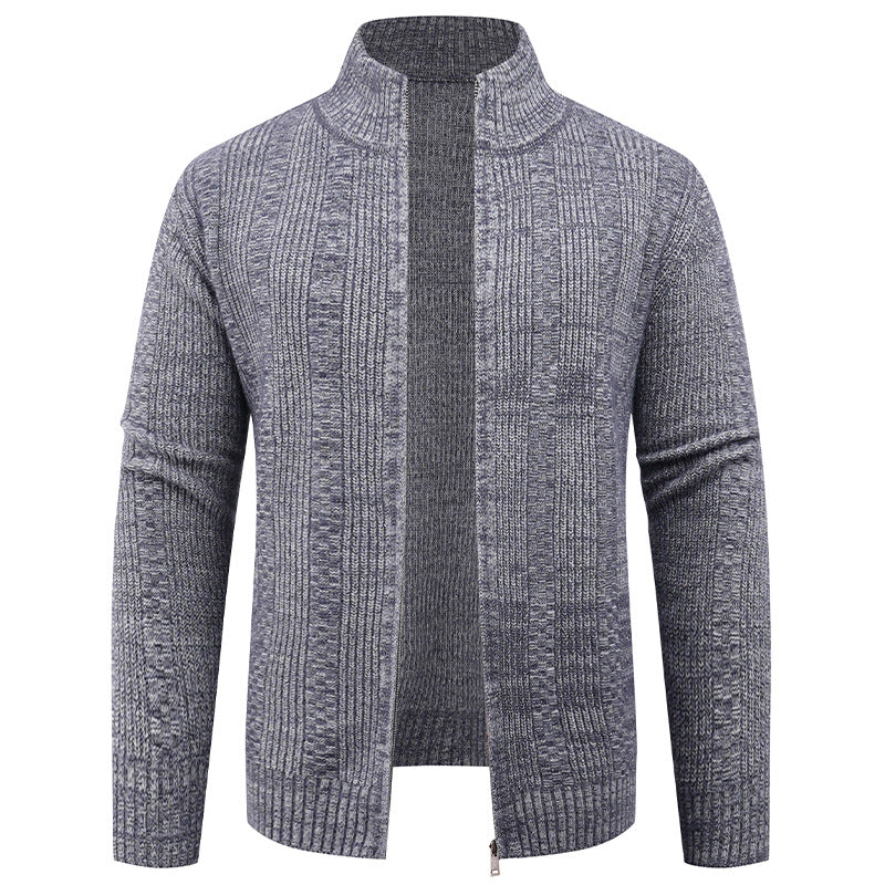 Men's cardigan with modern zipper and cable pattern Lisslune