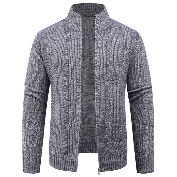 Men's cardigan with modern zipper and cable pattern Lisslune