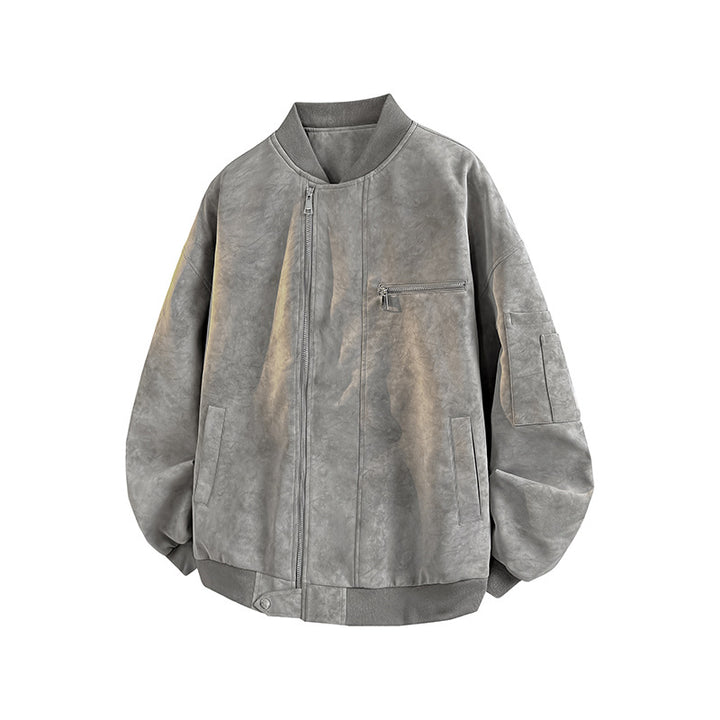 Men's Casual Oversized Bomber Jacket made from durable material with practical pockets Lisslune