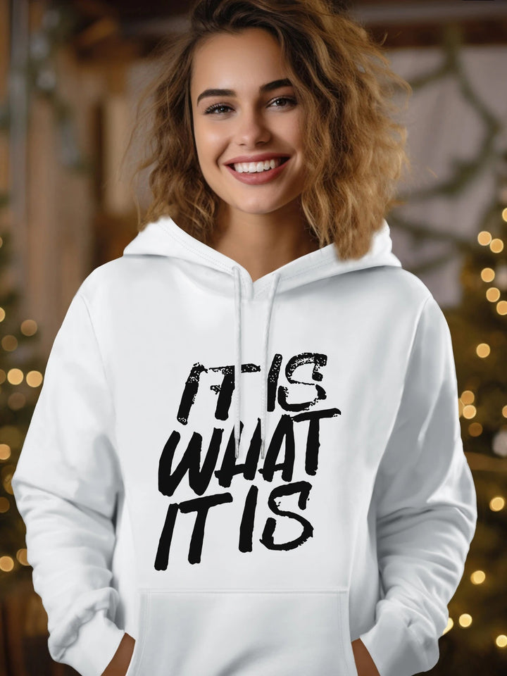 Women's hoodie with creative lettering and comfortable fit Lisslune