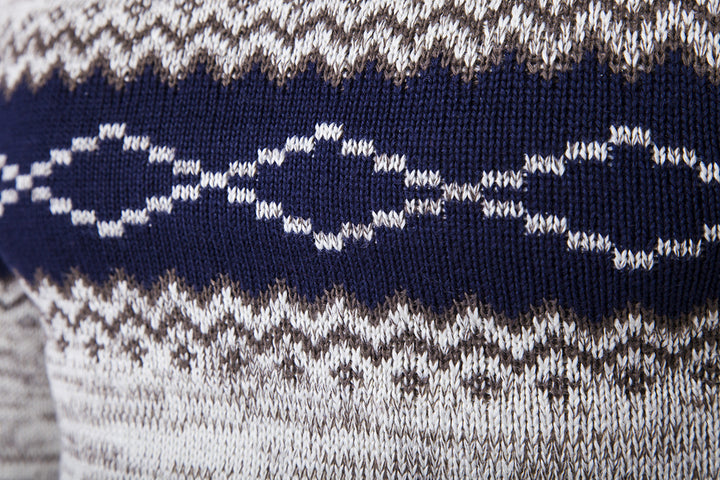 Men's fashionable knitted sweater with traditional Norwegian pattern Lisslune