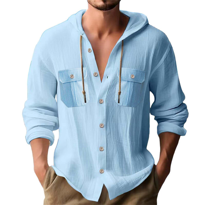 Men's casual hoodie with chest pockets and innovative fabric Lisslune