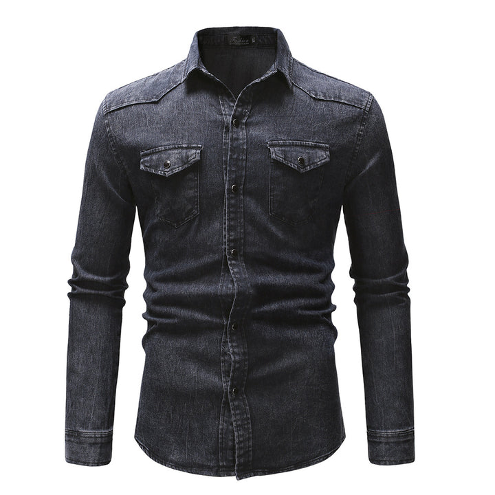 Men's denim shirt with modern details and practical pockets Lisslune