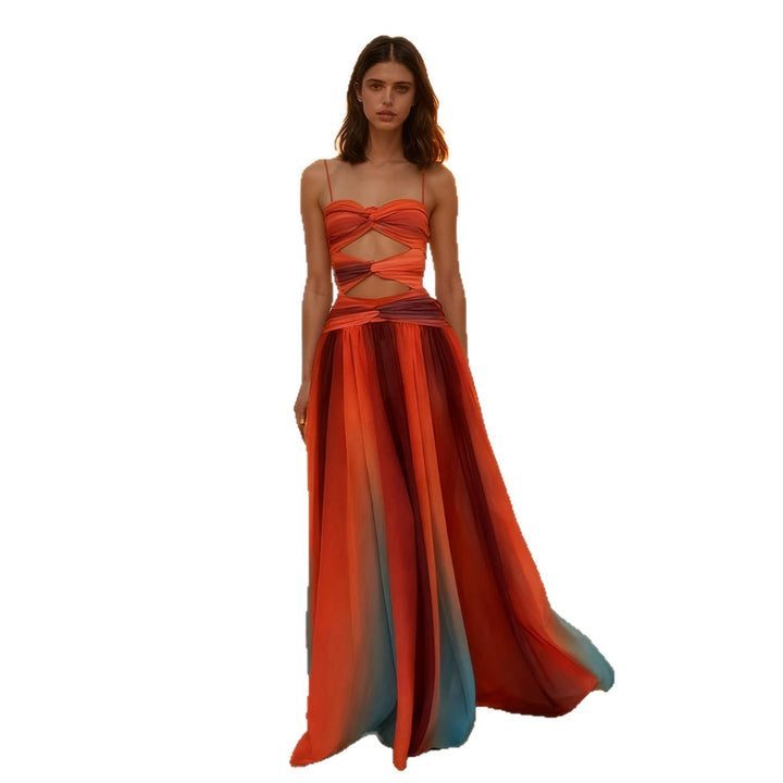 Women's Elegant Maxi Dress with Sophisticated Wrap Design and Delicate Chiffon Lisslune