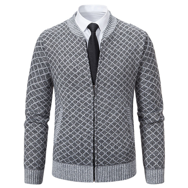 Men's Fashionable Knitted Sweater with Modern Zipper Lisslune