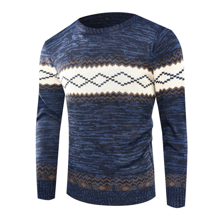 Men's knitted sweater with modern geometric pattern Lisslune