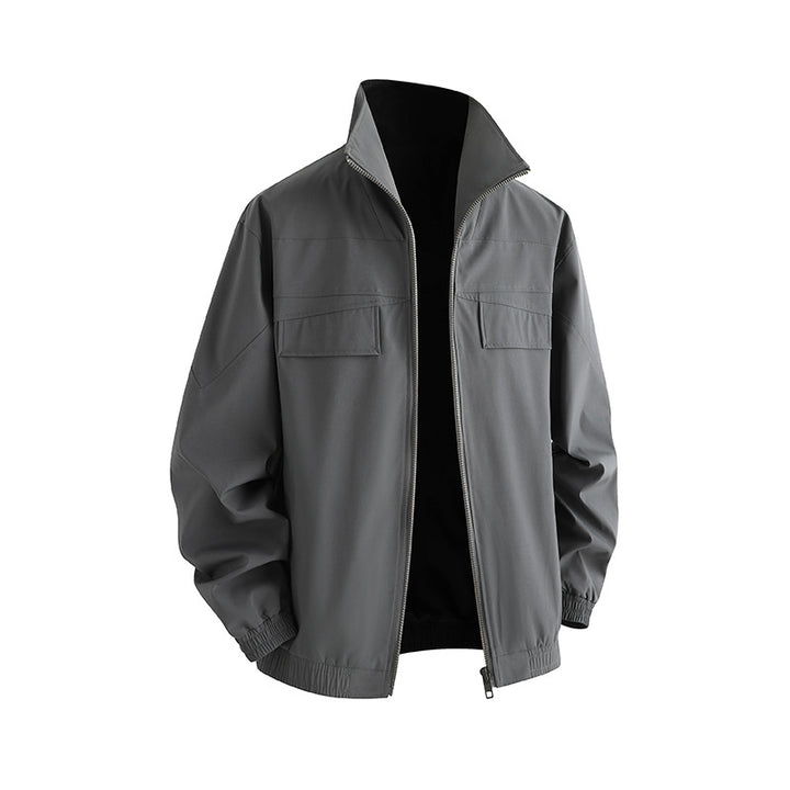 Men's leisure jacket with practical pockets and high collar Lisslune