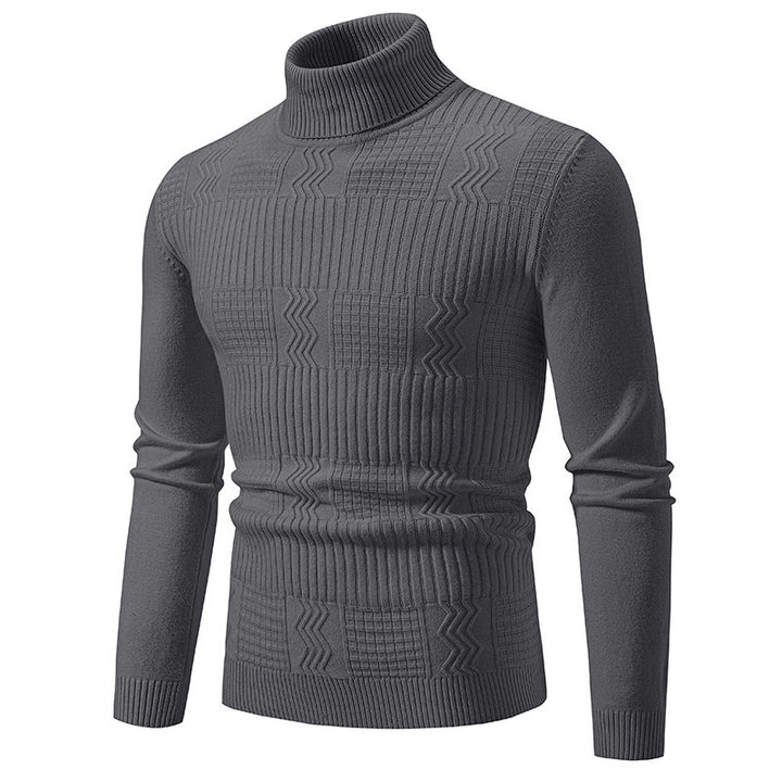 Men's elegant turtleneck sweater with textured design Lisslune