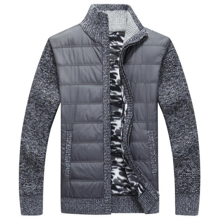 Men's modern quilted jacket with knitted sleeves Lisslune