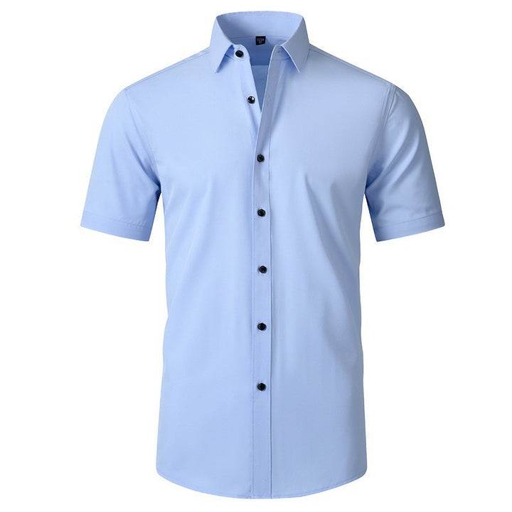 Men's short-sleeve shirt with modern button details and high-quality cotton Lisslune