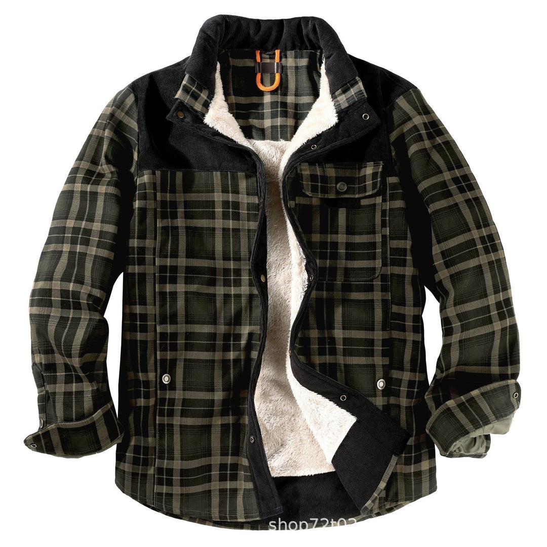Men's padded check shirt jacket in a casual style with practical pockets Lisslune
