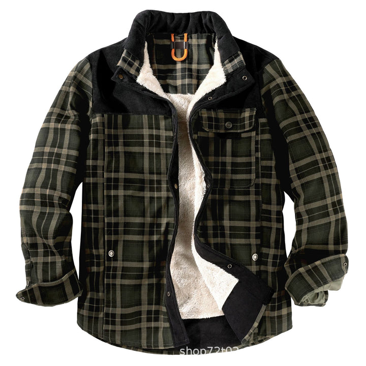Men's padded check shirt jacket in a casual style with practical pockets Lisslune