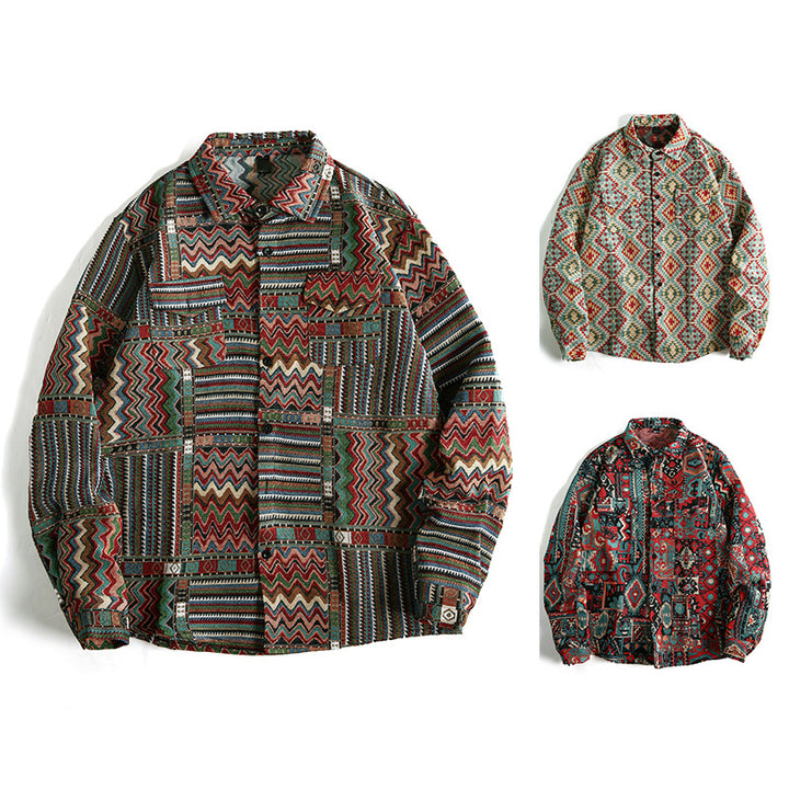 Men's patterned shirt in urban patchwork style Lisslune