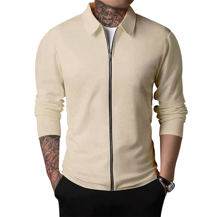Men's cardigan with zipper and modern stand-up collar Lisslune