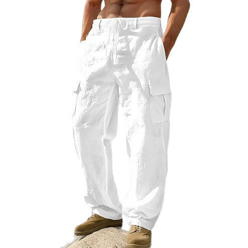 Men's cargo pants with elastic waistband and practical side pockets Lisslune