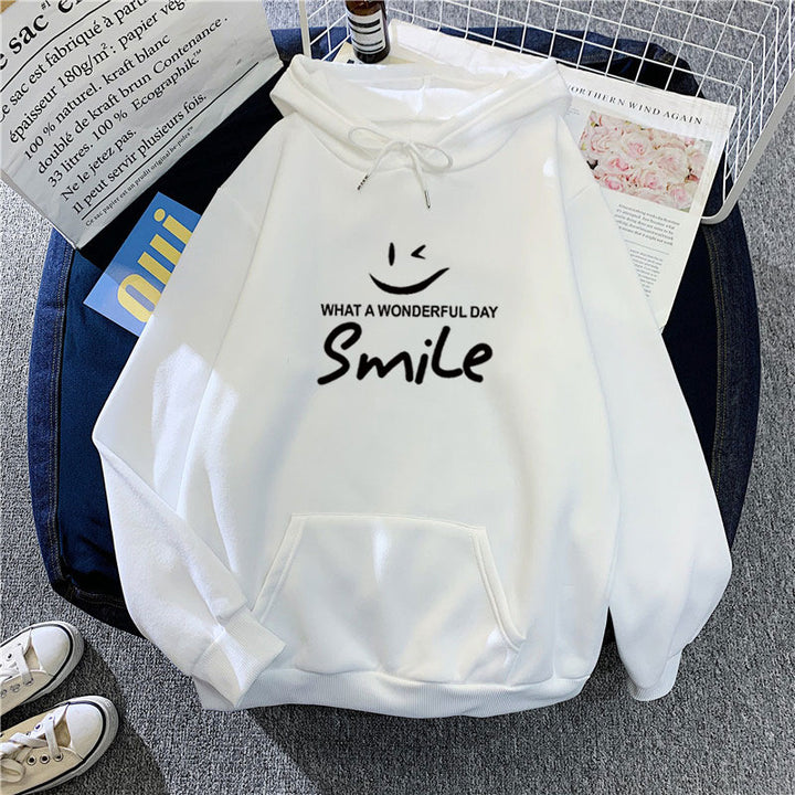Women's hoodie with cheerful smile print Lisslune