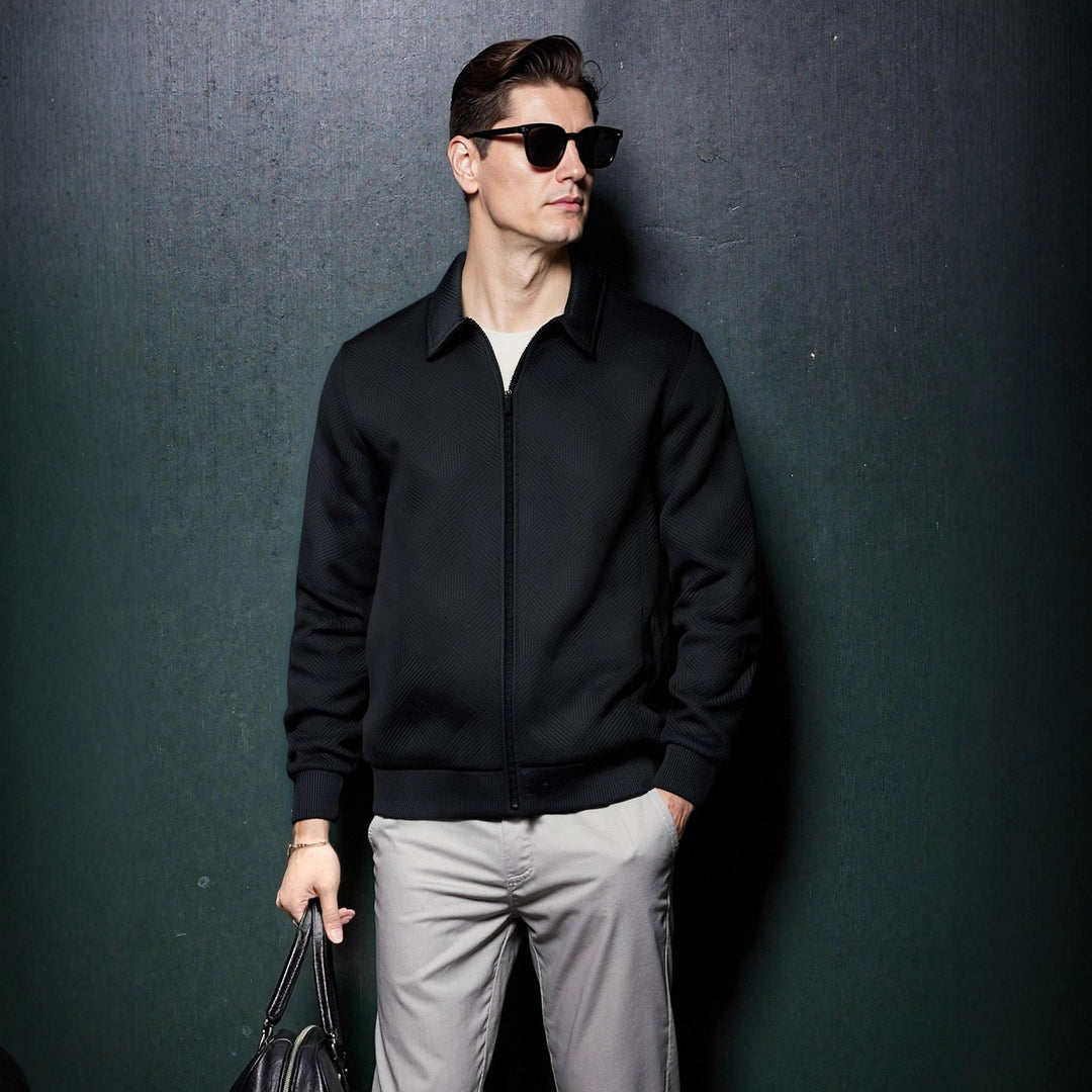 Men's sporty jacket with textured design and modern collar Lisslune