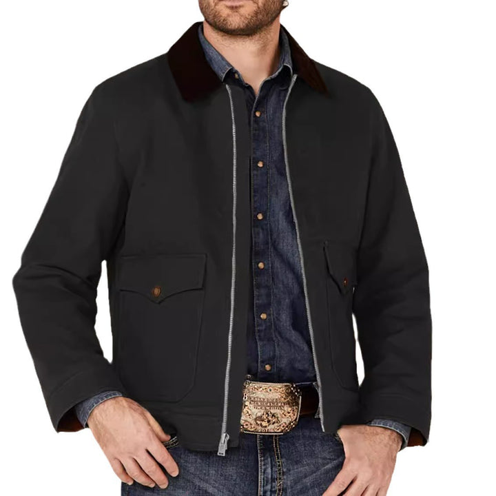 Men's rustic utility jacket with practical pockets Lisslune