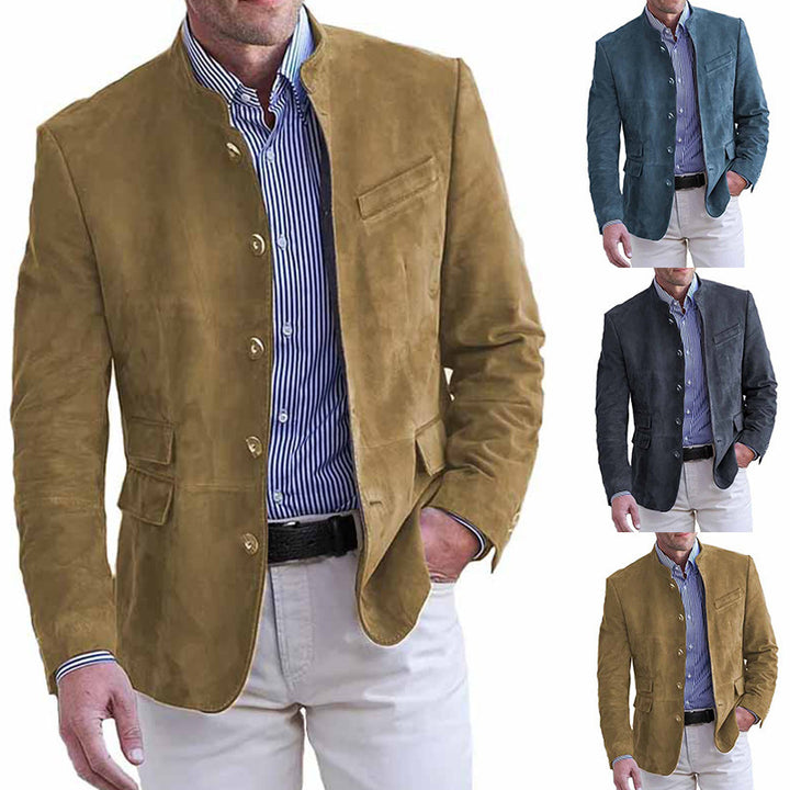Men's elegant and stylish suit jacket made of high-quality leather Lisslune