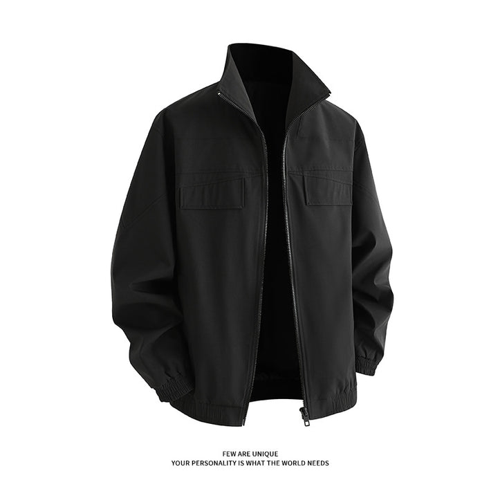 Men's leisure jacket with practical pockets and high collar Lisslune
