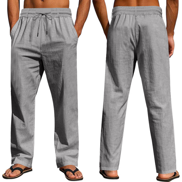 Men's leisure pants with elastic waistband and practical side pockets Lisslune