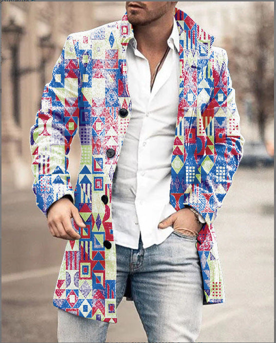 Men's wool coat in modern check design with tailored fit Lisslune