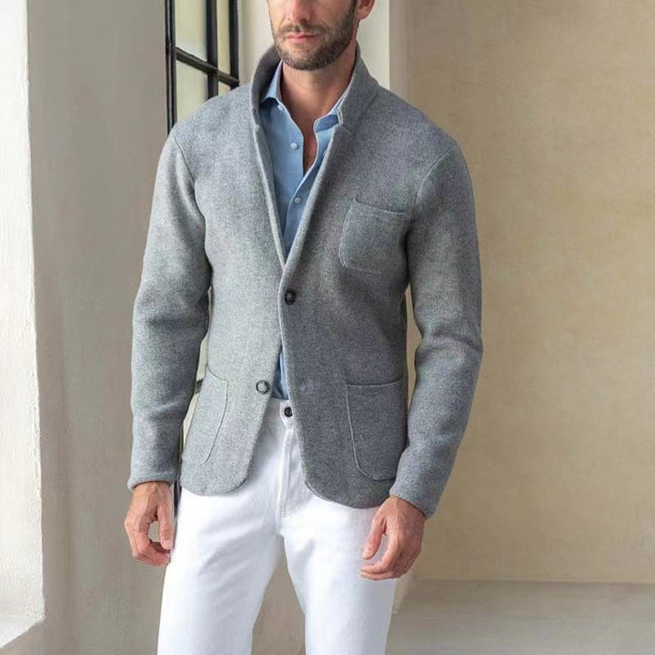 Men's knit blazer with elegant look and practical pockets Lisslune
